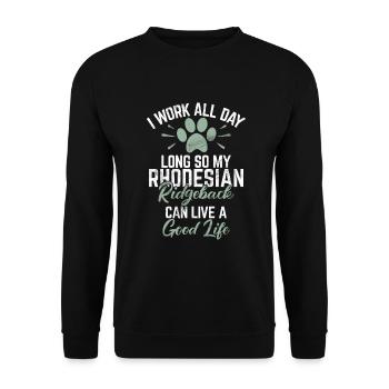 Cadeaux Rhodesian Ridgeback - Sweat-shirt Unisexe - noir - Devant - Alina (178cm) & Michal (187cm)