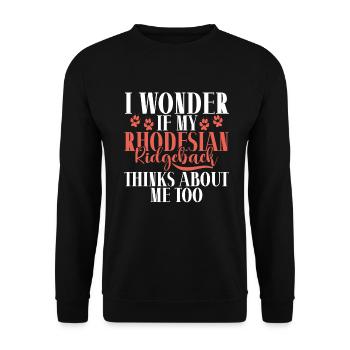 Cadeaux Rhodesian Ridgeback - Sweat-shirt Unisexe - noir - Devant - Alina (178cm) & Michal (187cm)