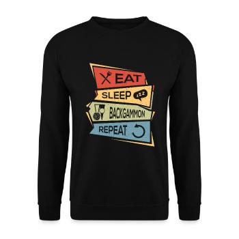 Backgammon - Unisex Pullover - Schwarz - Vorne - Alina (178cm) & Michal (187cm)