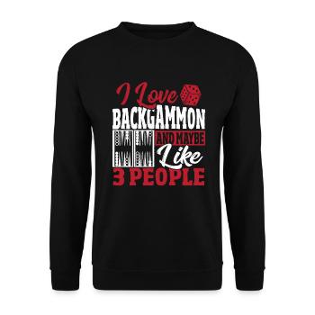 Backgammon - Unisex Pullover - Schwarz - Vorne - Alina (178cm) & Michal (187cm)