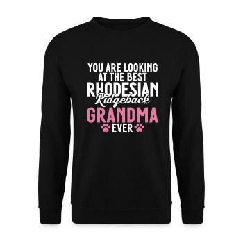 Rhodesian Ridgeback Gifts - Unisex Sweatshirt - black - Front - Alina (178cm) & Michal (187cm)