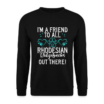 Rhodesian Ridgeback Gifts - Unisex Sweatshirt - black - Front - Alina (178cm) & Michal (187cm)