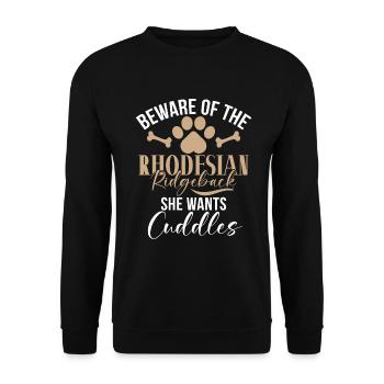 Rhodesian Ridgeback Gifts - Unisex Sweatshirt - black - Front - Alina (178cm) & Michal (187cm)