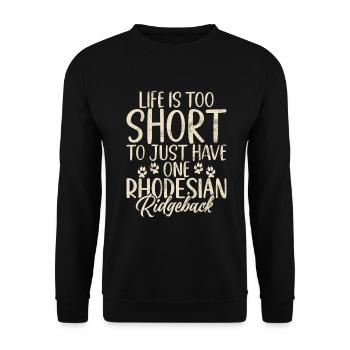 Rhodesian Ridgeback Gifts - Unisex Pullover - Schwarz - Vorne - Alina (178cm) & Michal (187cm)