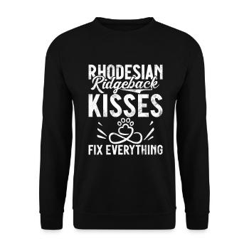 Rhodesian Ridgeback Gifts - Unisex Sweatshirt - black - Front - Alina (178cm) & Michal (187cm)