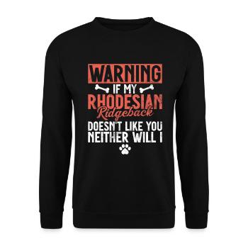 Rhodesian Ridgeback Gifts - Unisex Sweatshirt - black - Front - Alina (178cm) & Michal (187cm)