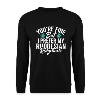 Cadeaux Rhodesian Ridgeback - Sweat-shirt Unisexe - noir - Devant - Alina (178cm) & Michal (187cm)