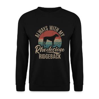 Cadeaux Rhodesian Ridgeback - Sweat-shirt Unisexe - noir - Devant - Alina (178cm) & Michal (187cm)