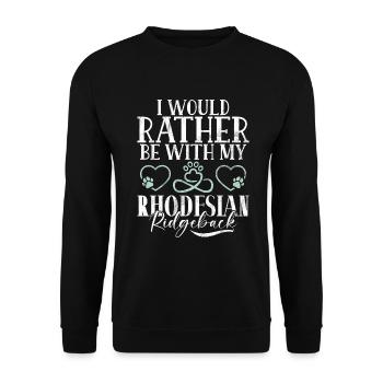 Rhodesian Ridgeback Gifts - Unisex Sweatshirt - black - Front - Alina (178cm) & Michal (187cm)