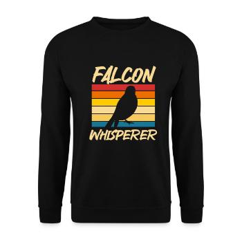 Falconry Ornithology Gift - Unisex Sweatshirt - black - Front - Alina (178cm) & Michal (187cm)