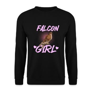 Cadeau d’ornithologie de fauconnerie - Sweat-shirt Unisexe - noir - Devant - Alina (178cm) & Michal (187cm)