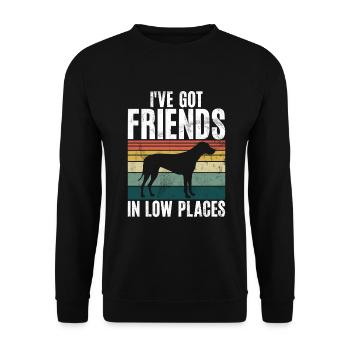 Rhodesian Ridgeback Gifts - Unisex Sweatshirt - black - Front - Alina (178cm) & Michal (187cm)