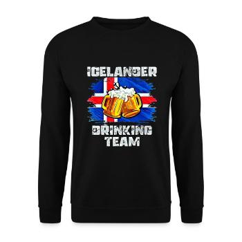 Équipe de beuverie d’Islande - Sweat-shirt Unisexe - noir - Devant - Alina (178cm) & Michal (187cm)