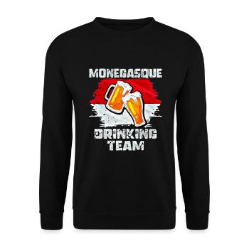 L’équipe de Boire de Monaco - Sweat-shirt Unisexe - noir - Devant - Alina (178cm) & Michal (187cm)