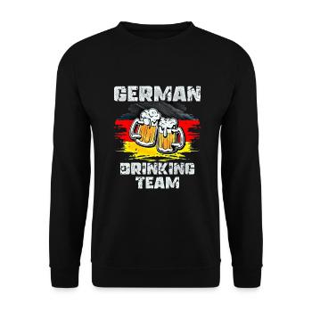 Équipe de beuverie d’Allemagne - Sweat-shirt Unisexe - noir - Devant - Alina (178cm) & Michal (187cm)