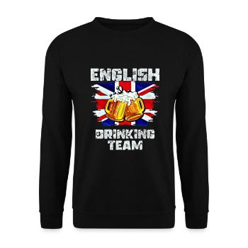 England Drinking Team - Unisex Sweatshirt - black - Front - Alina (178cm) & Michal (187cm)