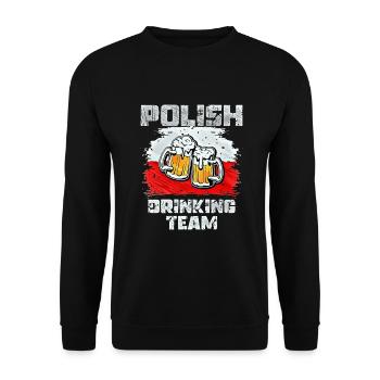 Équipe de beuverie de Pologne - Sweat-shirt Unisexe - noir - Devant - Alina (178cm) & Michal (187cm)