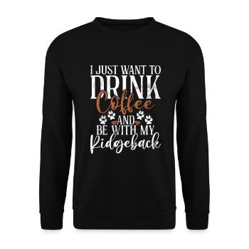 Rhodesian Ridgeback Gifts - Unisex Sweatshirt - black - Front - Alina (178cm) & Michal (187cm)
