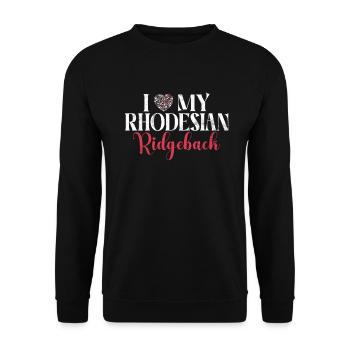 Rhodesian Ridgeback Gifts - Unisex Pullover - Schwarz - Vorne - Alina (178cm) & Michal (187cm)