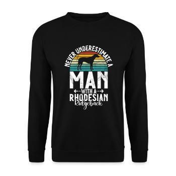 Rhodesian Ridgeback Gifts - Unisex Sweatshirt - black - Front - Alina (178cm) & Michal (187cm)