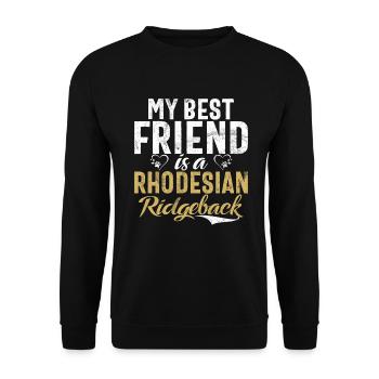 Rhodesian Ridgeback Gifts - Unisex Sweatshirt - black - Front - Alina (178cm) & Michal (187cm)