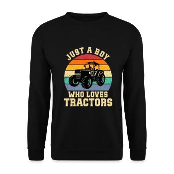 Traktorliebhaber Lustiges Traktorgeschenk - Unisex Pullover - Schwarz - Vorne - Alina (178cm) & Michal (187cm)