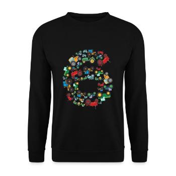 Traktorliebhaber Lustiges Traktorgeschenk - Unisex Pullover - Schwarz - Vorne - Alina (178cm) & Michal (187cm)