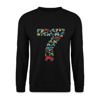 Traktorliebhaber Lustiges Traktorgeschenk - Unisex Pullover - Schwarz - Vorne - Alina (178cm) & Michal (187cm)