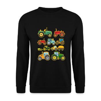 Traktorliebhaber Lustiges Traktorgeschenk - Unisex Pullover - Schwarz - Vorne - Alina (178cm) & Michal (187cm)