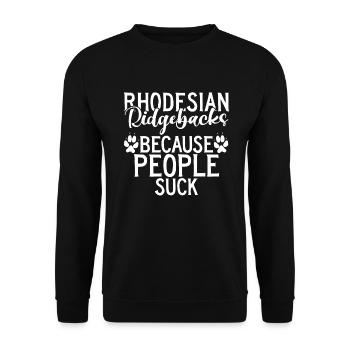 Rhodesian Ridgeback Gifts - Unisex Sweatshirt - black - Front - Alina (178cm) & Michal (187cm)