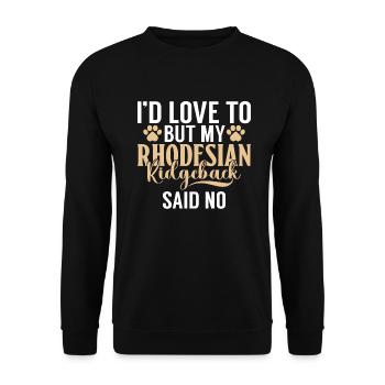 Cadeaux Rhodesian Ridgeback - Sweat-shirt Unisexe - noir - Devant - Alina (178cm) & Michal (187cm)