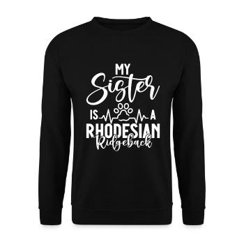 Rhodesian Ridgeback Gifts - Unisex Sweatshirt - black - Front - Alina (178cm) & Michal (187cm)