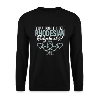 Cadeaux Rhodesian Ridgeback - Sweat-shirt Unisexe - noir - Devant - Alina (178cm) & Michal (187cm)