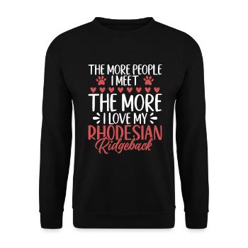 Cadeaux Rhodesian Ridgeback - Sweat-shirt Unisexe - noir - Devant - Alina (178cm) & Michal (187cm)