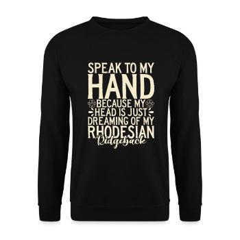 Cadeaux Rhodesian Ridgeback - Sweat-shirt Unisexe - noir - Devant - Alina (178cm) & Michal (187cm)