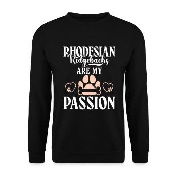 Rhodesian Ridgeback Gifts - Unisex Sweatshirt - black - Front - Alina (178cm) & Michal (187cm)