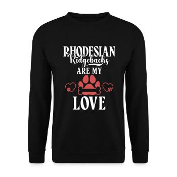 Rhodesian Ridgeback Gifts - Unisex Sweatshirt - black - Front - Alina (178cm) & Michal (187cm)