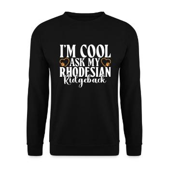 Rhodesian Ridgeback Gifts - Unisex Sweatshirt - black - Front - Alina (178cm) & Michal (187cm)