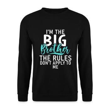 Big Brother Gift - Unisex Pullover - Schwarz - Vorne - Alina (178cm) & Michal (187cm)