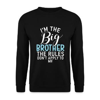 Big Brother Gift - Unisex Pullover - Schwarz - Vorne - Alina (178cm) & Michal (187cm)