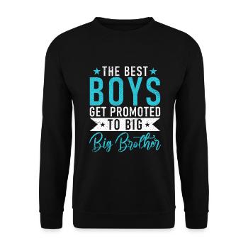 Big Brother Gift - Unisex Pullover - Schwarz - Vorne - Alina (178cm) & Michal (187cm)