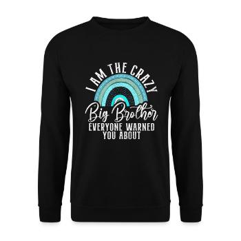 Big Brother Gift - Unisex Pullover - Schwarz - Vorne - Alina (178cm) & Michal (187cm)