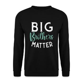Big Brother Gift - Unisex Pullover - Schwarz - Vorne - Alina (178cm) & Michal (187cm)