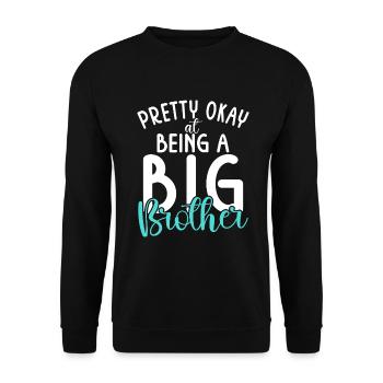 Big Brother Gift - Unisex Pullover - Schwarz - Vorne - Alina (178cm) & Michal (187cm)