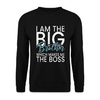 Big Brother Gift - Unisex Pullover - Schwarz - Vorne - Alina (178cm) & Michal (187cm)