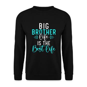 Big Brother Gift - Unisex Pullover - Schwarz - Vorne - Alina (178cm) & Michal (187cm)