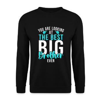 Big Brother Gift - Unisex Pullover - Schwarz - Vorne - Alina (178cm) & Michal (187cm)