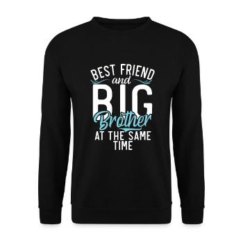 Big Brother Gift - Unisex Pullover - Schwarz - Vorne - Alina (178cm) & Michal (187cm)