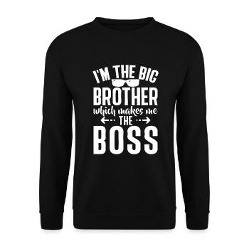 Brother Gifts - Unisex Pullover - Schwarz - Vorne - Alina (178cm) & Michal (187cm)