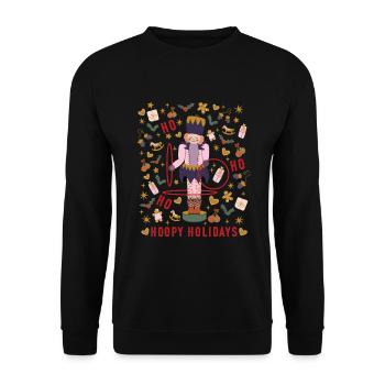 Hoopy Holidays - Unisex Pullover - Schwarz - Vorne - Alina (178cm) & Michal (187cm)
